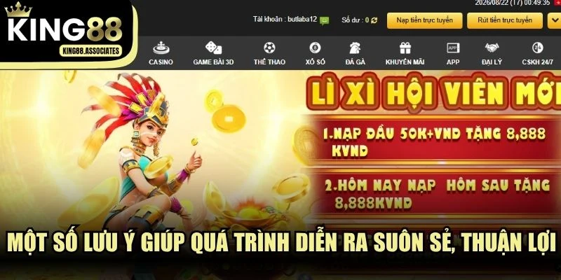Một số lưu ý giúp quá trình diễn ra suôn sẻ, thuận lợi