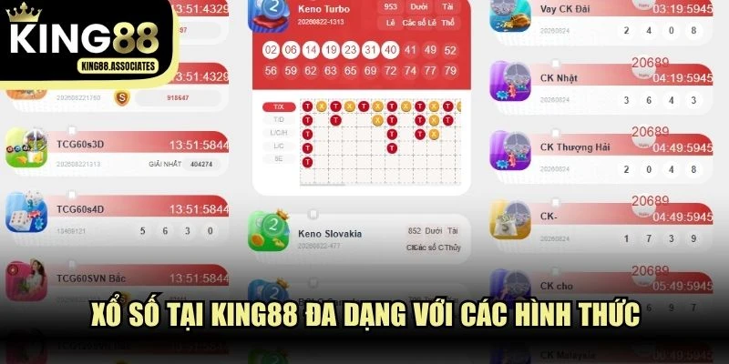 Xổ số tại KING88 đa dạng với các hình thức từ truyền thống đến hiện đại