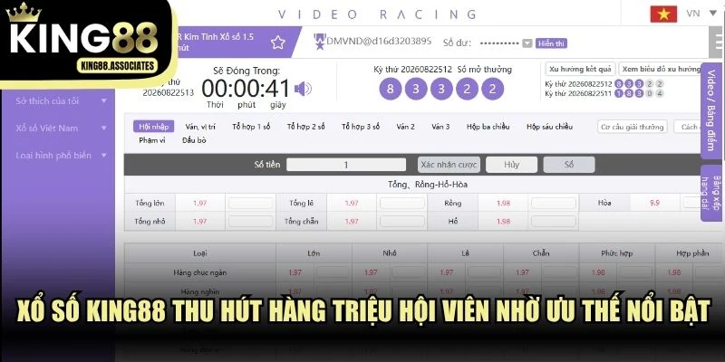 Xổ số KING88 thu hút hàng triệu hội viên nhờ những ưu thế nổi bật